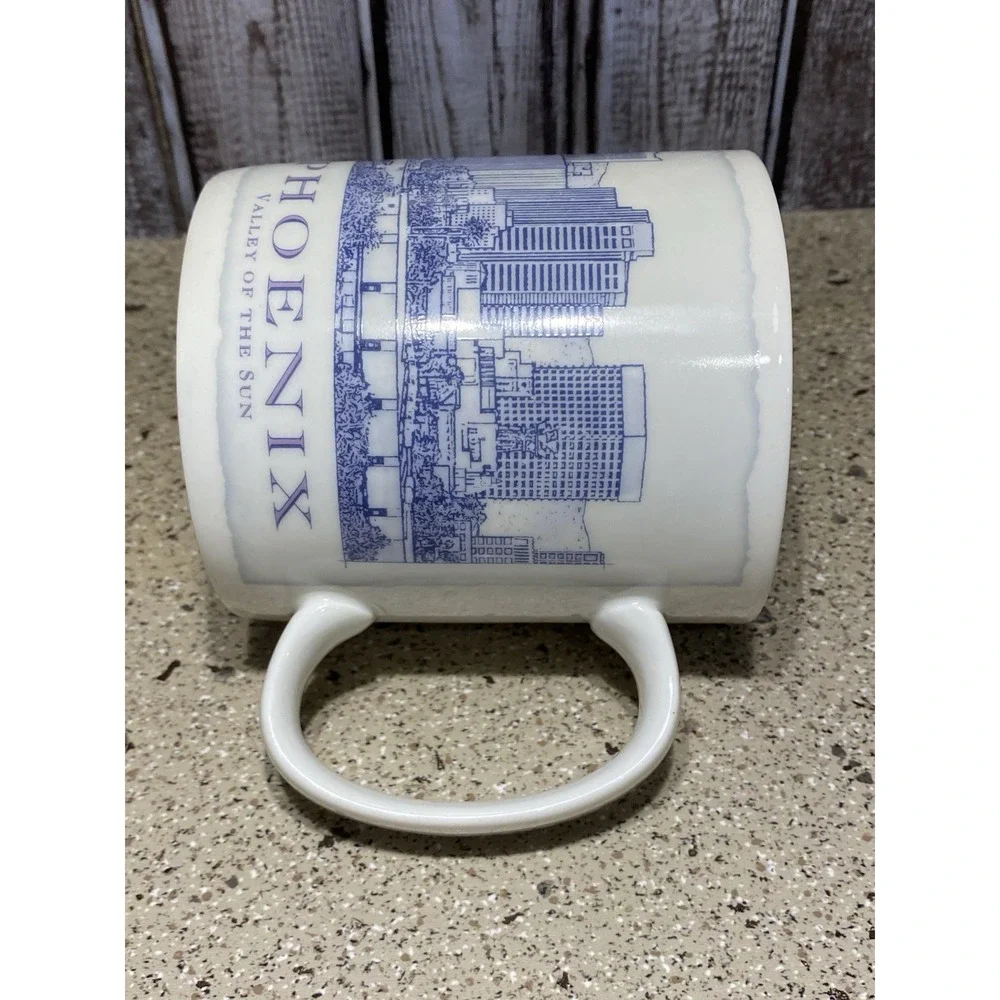 Starbucks PHOENIX Valley Of The Sun Mug Architectural Series Blue 2007 18oz.